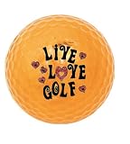 ORANGE METALLIC GOLF BALL with LIVE LOVE GOLF IMPRINT (SET OF 3) - BLING BALLS! by Navika