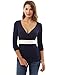 PattyBoutik Women's V Neck Chiffon Back Inset Blouse