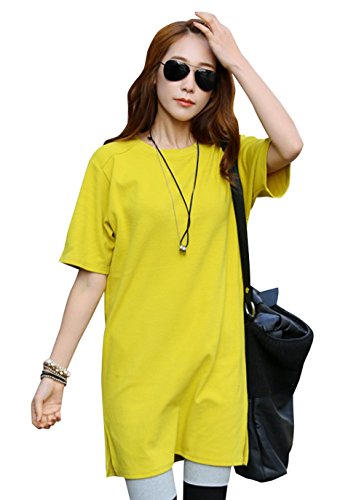 【 UN ANANAS 】 トップス 半袖 Tシャツ 丸ネック レディース イエロー ブラック チャコール 春 夏 韓国 スタイル 全３色