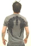 Rebel Spirit Rule Your Destiny Winged Spine Design Rocker Shirt Medium - XXL