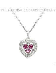 0.43ct. Natural Untreated Pink Sapphire Pendant with Pave diamonds 0.21ct. total.