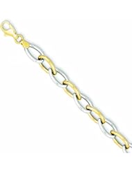 Genuine 14K Two-Tone 7.5In Polished Fancy Link Bracelet 7.5 Inches 7 Grams Of Gold 100% Satisfaction Guaranteed.