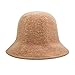 ZLYC Womens Winter Wool Bucket Hats Warm Solid Fedora (Camel)