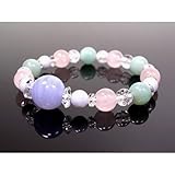 パワーストーン*天然石ブルーレースアゲート&アマゾナイト&ローズクォーツ&水晶クラックのブレス