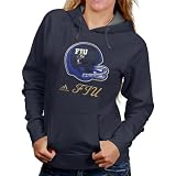 NCAA adidas Florida International Golden Panthers Ladies Navy Blue Helmet Patch Too Pullover Hoodie Sweatshirt (Small)