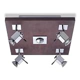 Leds C4 Indoor Lighting Wenge Wood IV Chrome Ceiling Fixture