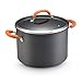 Rachael Ray Hard Anodized Nonstick 10-Quart Covered Stockpot, Orange