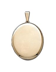 Solid 14k Yellow Gold XL Oval Picture Locket 1 inch x 1-1/2 inch in Solid 14K Yellow Gold