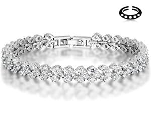 Ninabox -'Reine des Neiges' - Bracelet Femmes Alliage serti de Swarovski Elements transparent - 17cm
