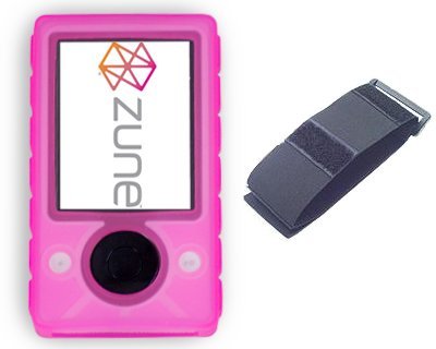 Pink Silicone/Silicon Skin Case with Armband for Microsoft Zune 30GB Mp3 Music Player