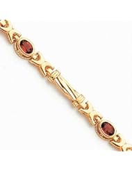 7 Inch 14k Gold Garnet Bracelet