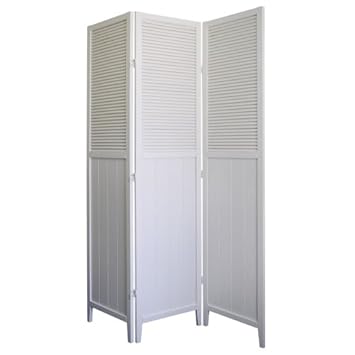 ORE International 3 Panel Solid Room Divider - White