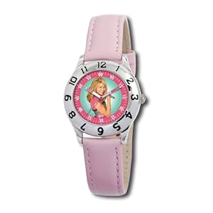 Disney Kids' D025S401 Hannah Montana Time Teacher Pink Leather Strap Watch