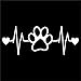 Dog Paw Heartbeat Vinyl Decal Sticker | Cars Trucks Vans Walls Laptops Cups | White | 7.5 X 2.8 Inch | KCD1170