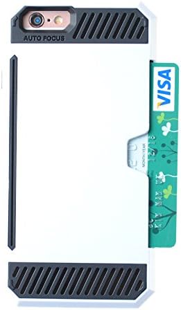 [Card Standing] Color Screen Protector Film *Bonus Protector* [Card Slot Bumper] Super Slim Fit Light Case for iPhone 6 Plus / 6S Plus (White)