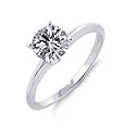 10k White or Yellow Gold Round 4-Prong Solitaire Diamond Ring (1/4 ct, J-K Color, I2-I3 Clarity)