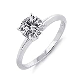 14k White or Yellow Gold Round 4-Prong Solitaire Diamond Ring (1/4 ct, I-J Color, I1-I2 Clarity)