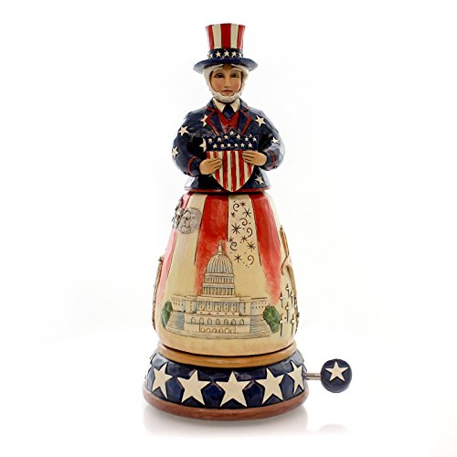 Enesco Jim Shore Rotating Musical Uncle Sam Figurine 10.25