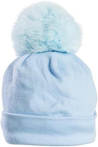 Cherie Accessories Baby's Hat, Pom Pom, Baby Blue, S