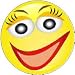 SMILEY - SMILE with Eyelashes & Red Lips - 1.25 MAGNET ~ Emoticon Face
