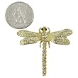 Goldtone Rhinestone Dragonfly Brooch Pin