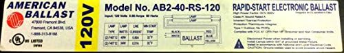 T12 Electronic Ballast 2 Lamp 40/34W T12 American Ballast AB2-40-RS-120
