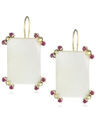 Vicente Agor "Palais Bulles" Pink Sapphire and Mother of Pearl Riviera Drop Earrings