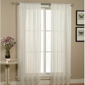 2 Piece Solid White Sheer Window Curtains/drape/panels/treatment size 60