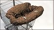 3 N 1 Shopping Cart & High Chair Cover - Chocolate and Aqua Dots - Cuter Than A Ducks Butt