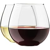 Royal RYL-4PCWN Stemless Wine Glass, 15-Ounce, Pack of 4