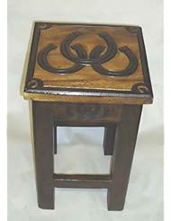 Home: Horse Shoes Hand Carved Stool, End Table, or Plant Stand - ITGAM Products