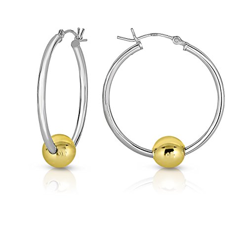 Cape Cod 14k Gold and Sterling Silver Earrings, Gold Post and Hinge - 3 Sizes Available