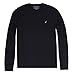 NAUTICA Men's Long Sleeve Solid Crewneck Logo T-Shirt