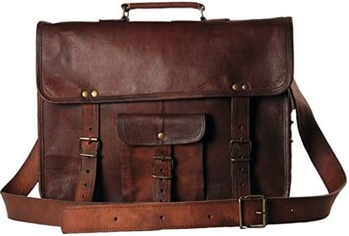 Vintage Crafts Men's Leather Messenger Satchel Shoulder Briefcase Business Bag - Handmade Bag