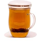GROSCHE Surrey Infuser Tea Mug - 270 ml 9.1 fl oz. capacity, a glass teapot in a cup with infuser and lid