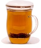41n0wFsdTaL. SL160  GROSCHE Surrey Infuser Tea Mug   270 ml 9.1 fl oz. capacity, a glass teapot in a cup! with infuser and lid