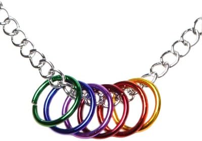 Rainbow Peace Rings Chain Necklace