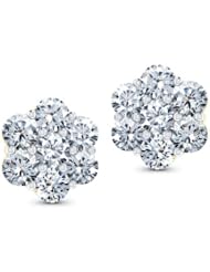 Diamond (2.01 Ct, GH-VVS), 18 Kt Yellow Gold Classic Seven-Stone Diamond Studs.