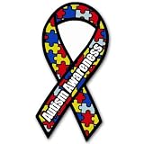 Autism Awareness Ribbon car bumper sticker 3" x 5"