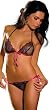 Rene Rofe 301187 2-Piece Lace Tie-Up Bra and Thong Set, Black, Only Size