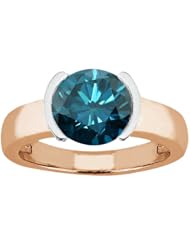 1.65 Ct Round Blue SI1/SI2 Diamond 14K Rose Gold Ring