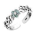 Treasure Box - Silver and Blue Diamante Toe Ring