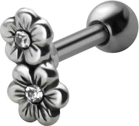 Cubic Zirconia Flower Cartilage Piercing Stud Earring