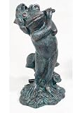 Frog with parasol Garden Sculpture / Ornament / Water Feature - Vert-de-Gris