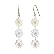 Sparkling Snowflake 18k Yellow, White & Rose Gold Dangle Earrings - Dahlia Classic Collection