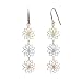 Sparkling Snowflake 18k Yellow, White & Rose Gold Dangle Earrings - by Dahlia Classic Jewelry Collection