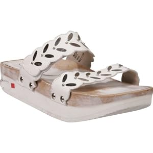 Earth Cassidy White Leather Dual Strap Sandals Women by Womens Earth Shoes