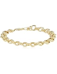 14K Gold 7.9mm Charm Bracelet, 7.25"