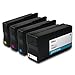 Printronic Remanufactured Ink Cartridge Replacement for HP 950xl HP 951xl (1 Black 1 Cyan 1 Magenta 1 Yellow) for OfficeJet Pro 251dw 276dw 8100 OfficeJetPro 8600 Printers (4 Pack)