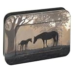 Mare and Foal Note Cards In a Tin Tree-Free